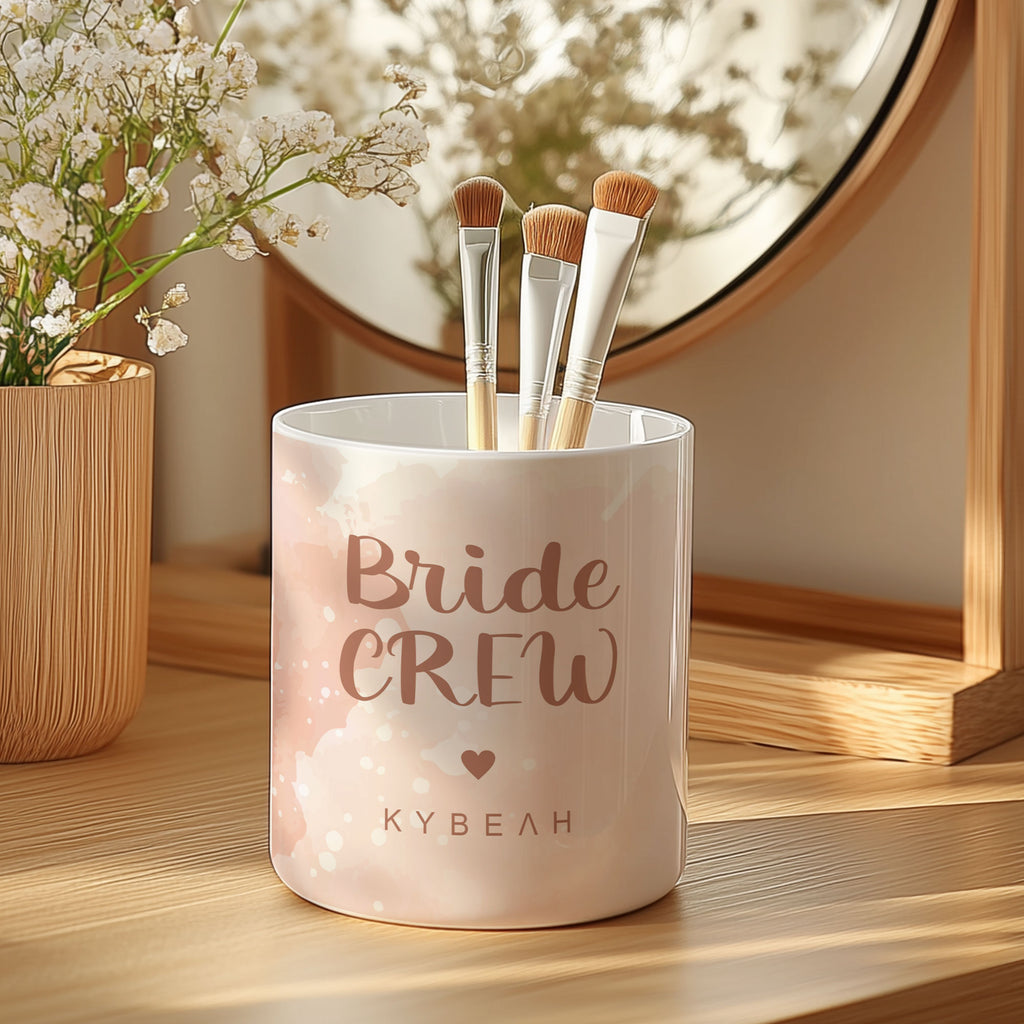 Pink Bride Crew - Ceramic Makeup Brush Holder - GOTShirts