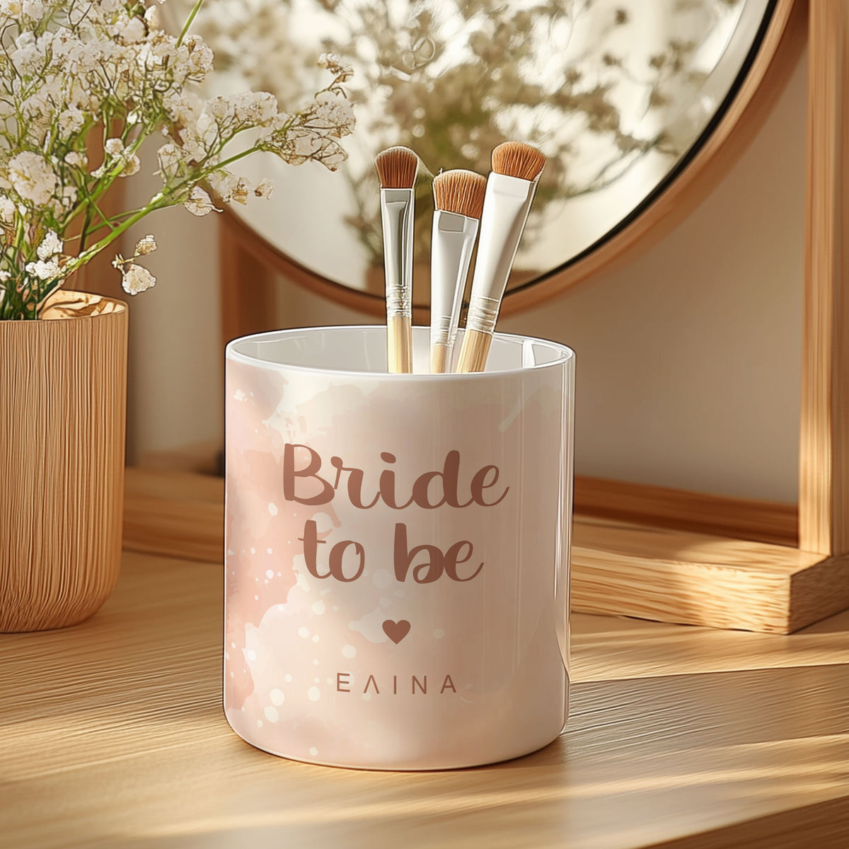 Pink Bride To Be - Ceramic Makeup Brush Holder - GOTShirts