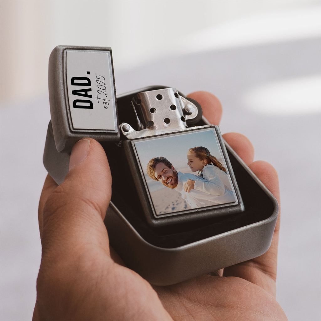 Dad Est - Silver Metallic Lighter - GOTShirts