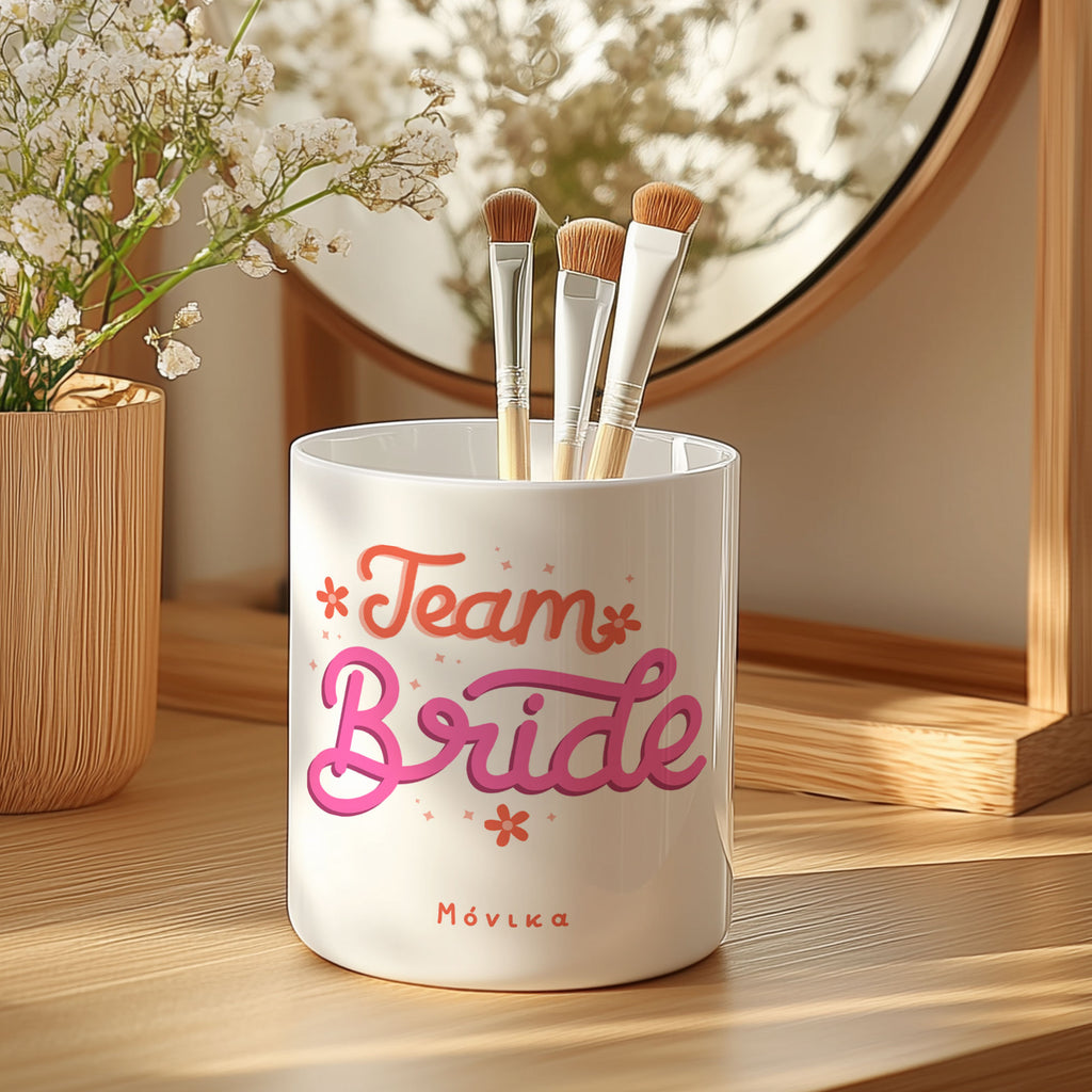 Team Bride - Ceramic Makeup Brush Holder - GOTShirts