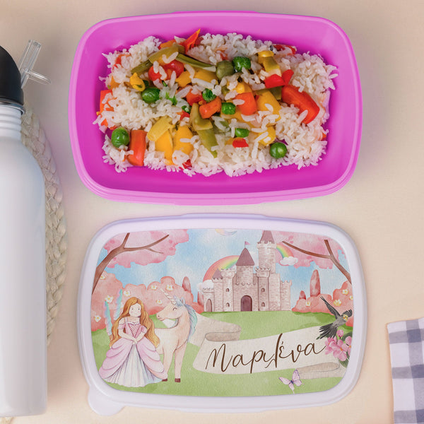 Unicorn & Princess - Plastic Lunch Box - GOTShirts