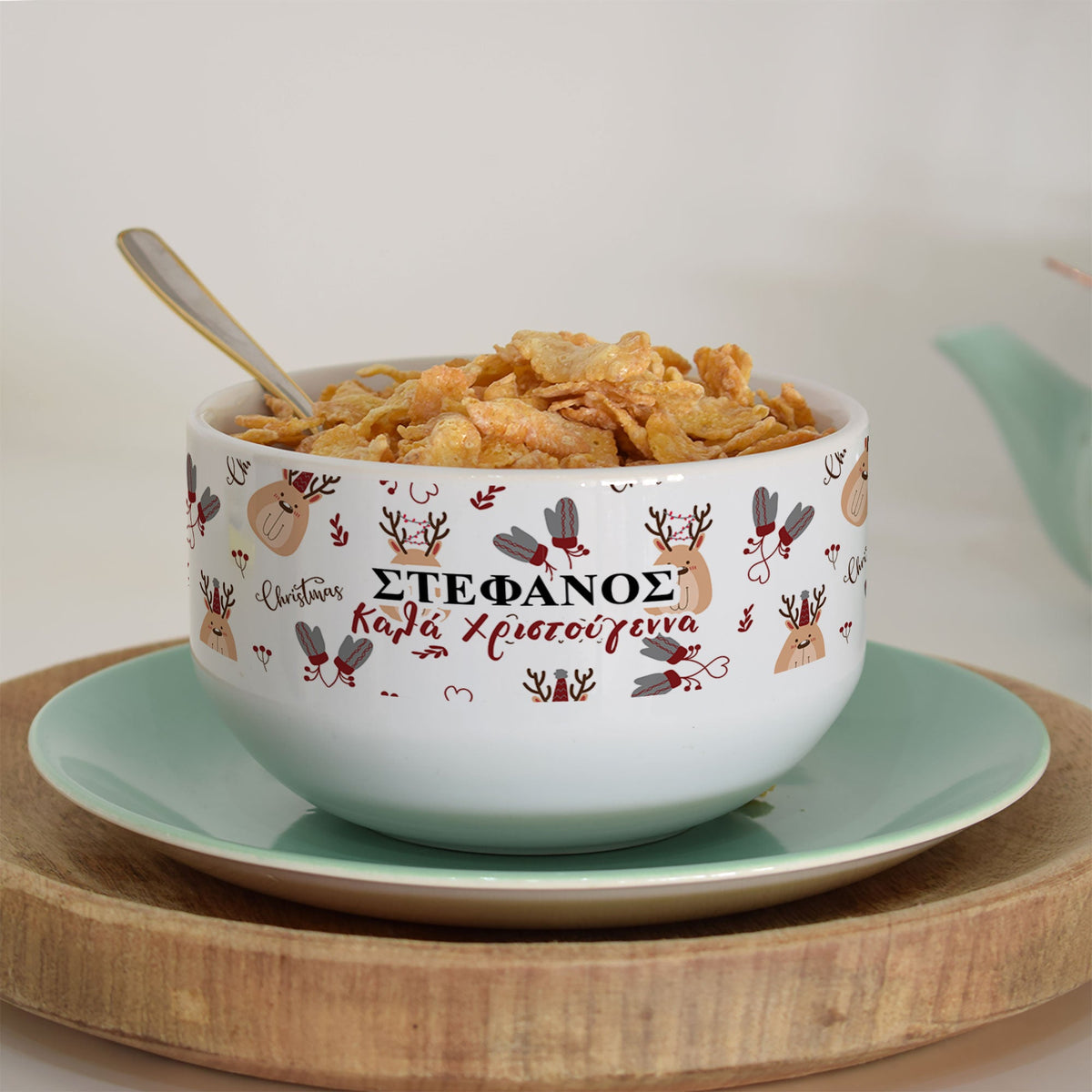 Reindeers - Personalized Ceramic Bowl - GOTShirts