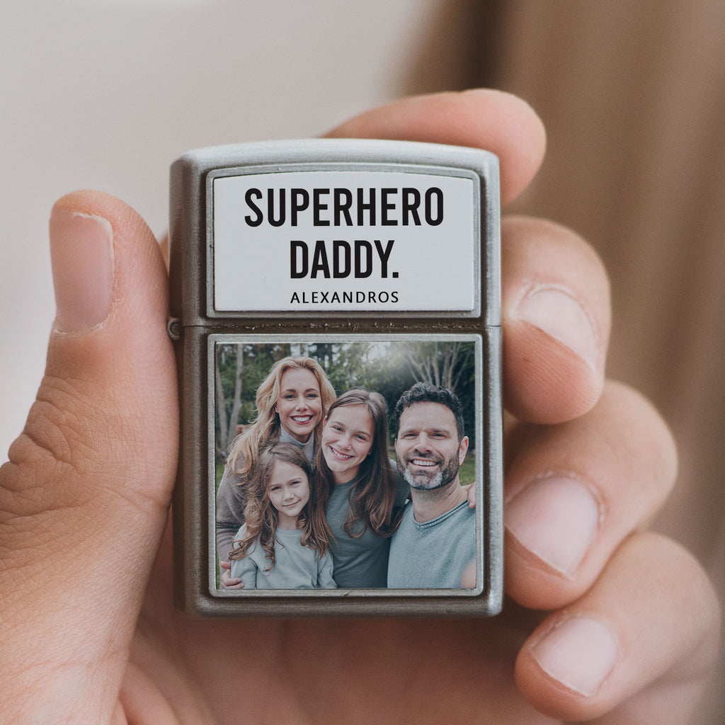 Superhero Daddy - Silver Metallic Lighter - GOTShirts