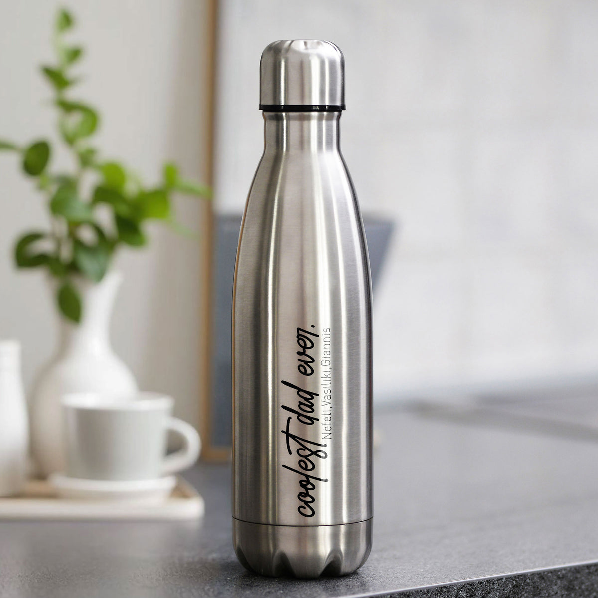 Coolest Dad Ever - Silver Bowling Bottle 500ml - GOTShirts