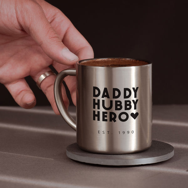Daddy Hubby Hero - Stainless Steel Coffee Mug - GOTShirts