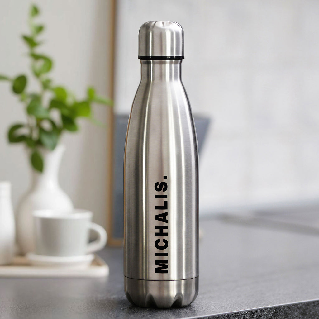 Name - Silver Bowling Bottle 500ml - GOTShirts