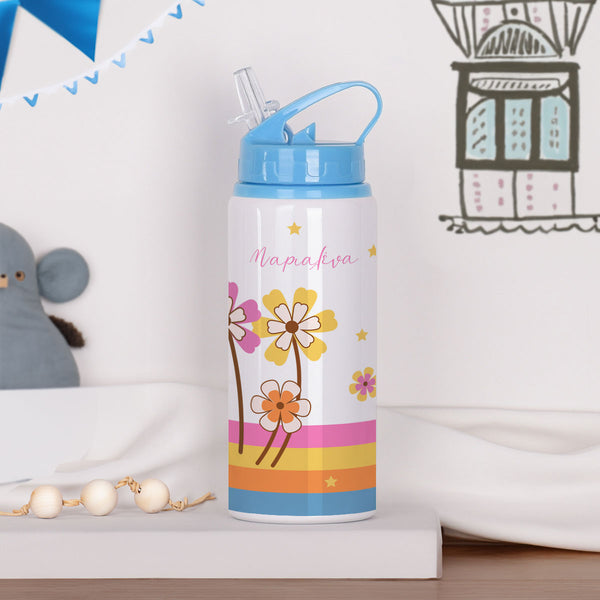 Rainbow Flowers - Kids Aluminum Bottle 600ml