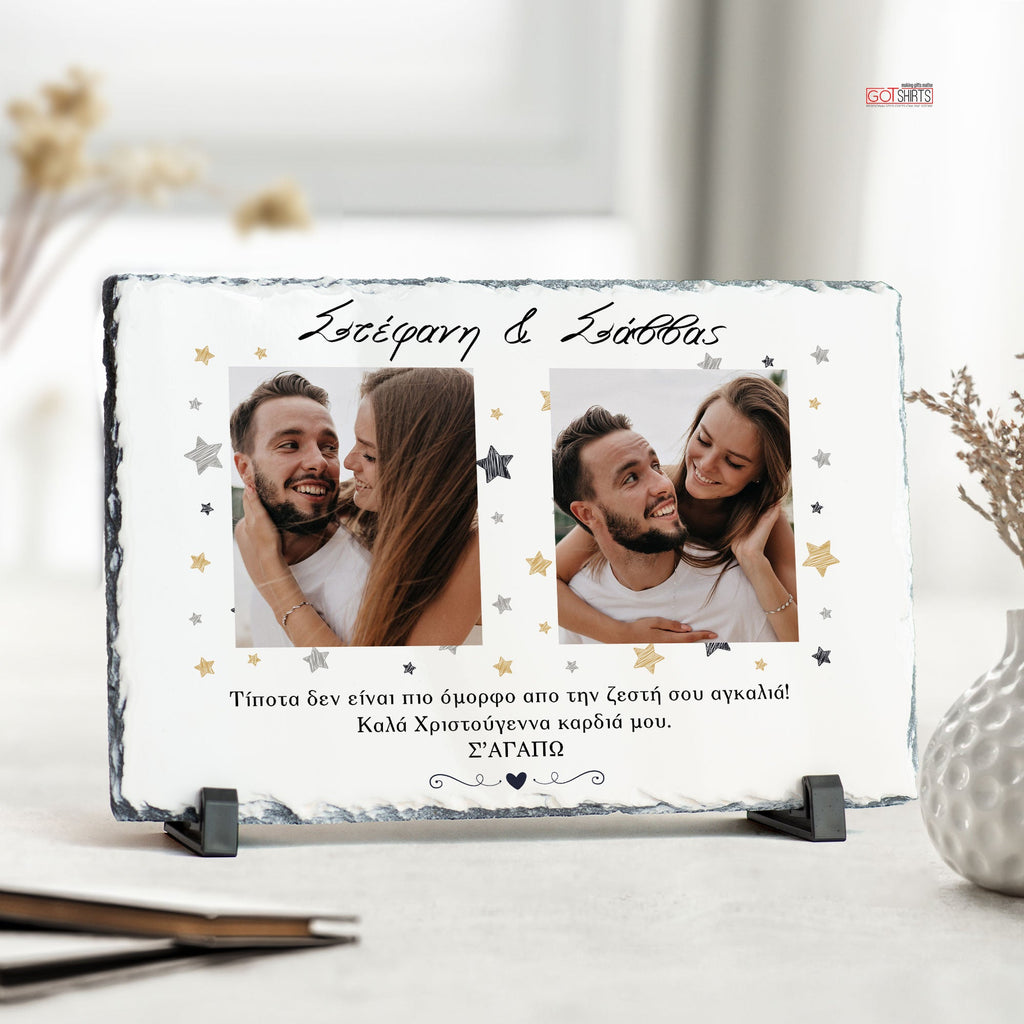 Christmas Couple - Rock Photo Slate - GOTShirts