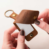 Create Your Own - Leather Engraved Keyring With Photo Inside - GOTShirts
