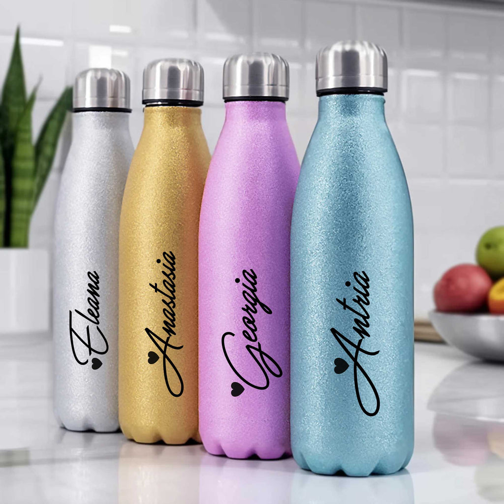 Name & Heart - Glitter Bowling Bottle - GOTShirts