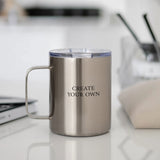 Silver Stainless Steel Mug With Handle - GOTShirts