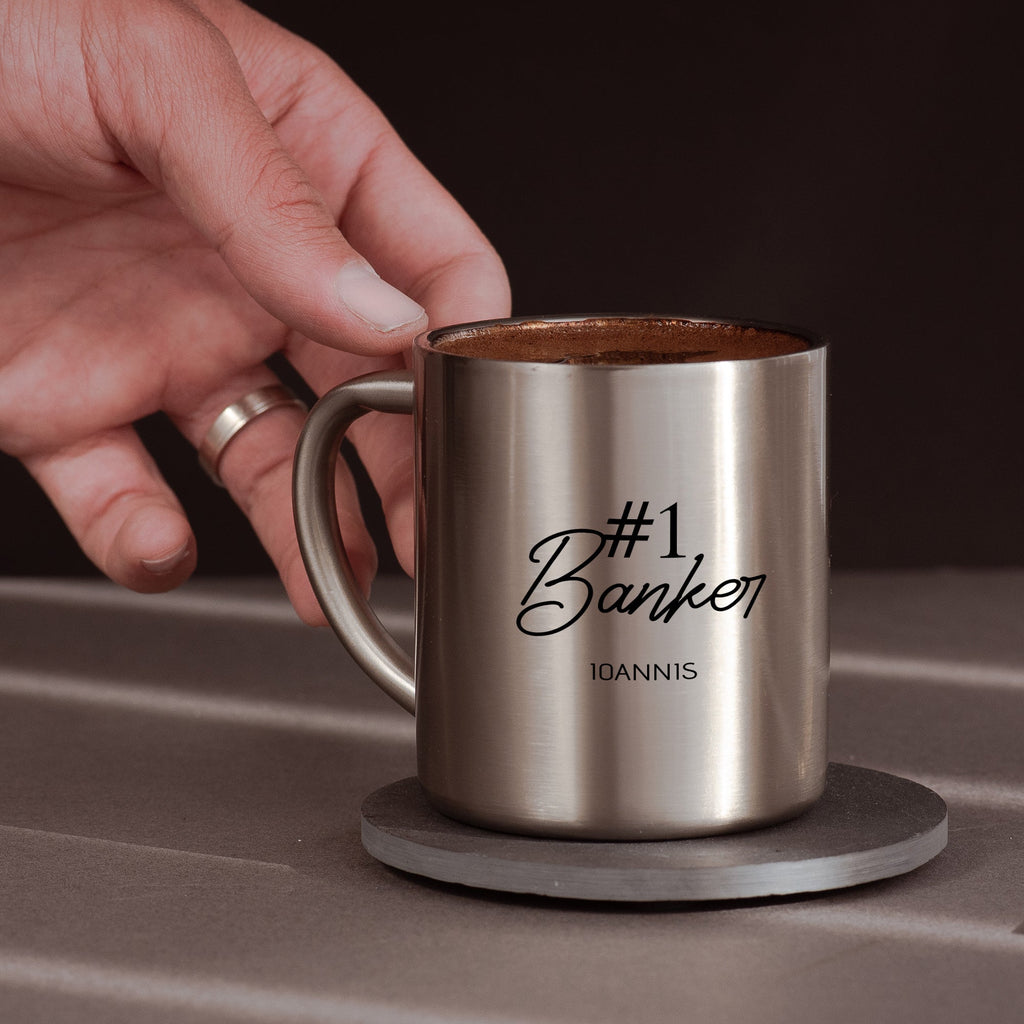 No.1 Banker - Stainless Steel Coffee Mug - GOTShirts