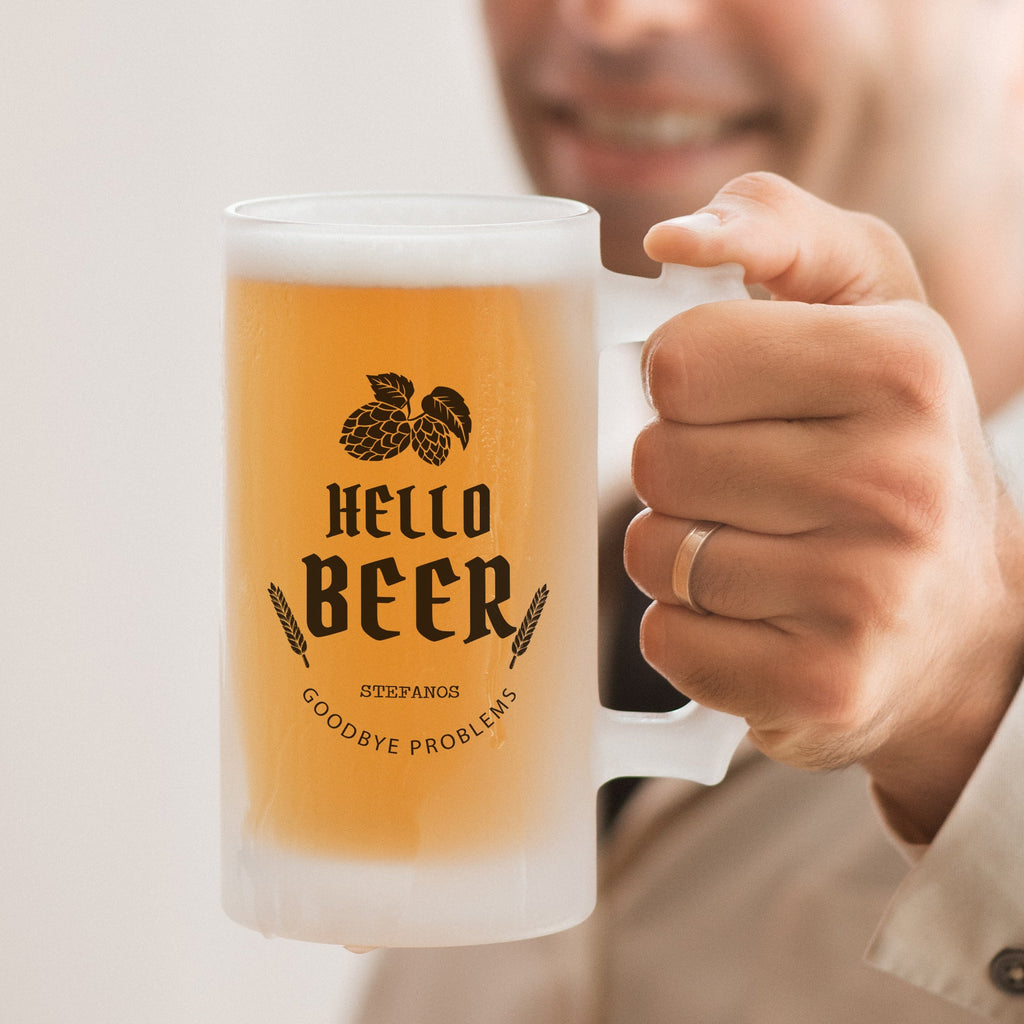 Hello Beer - Frosted Beer Glass - GOTShirts