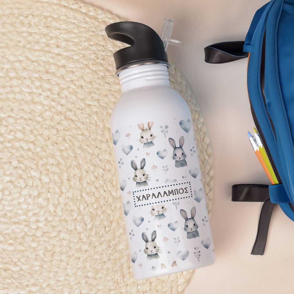 Vintage Bunnies Pattern - Stainless Steel Water Bottle 600ml - GOTShirts