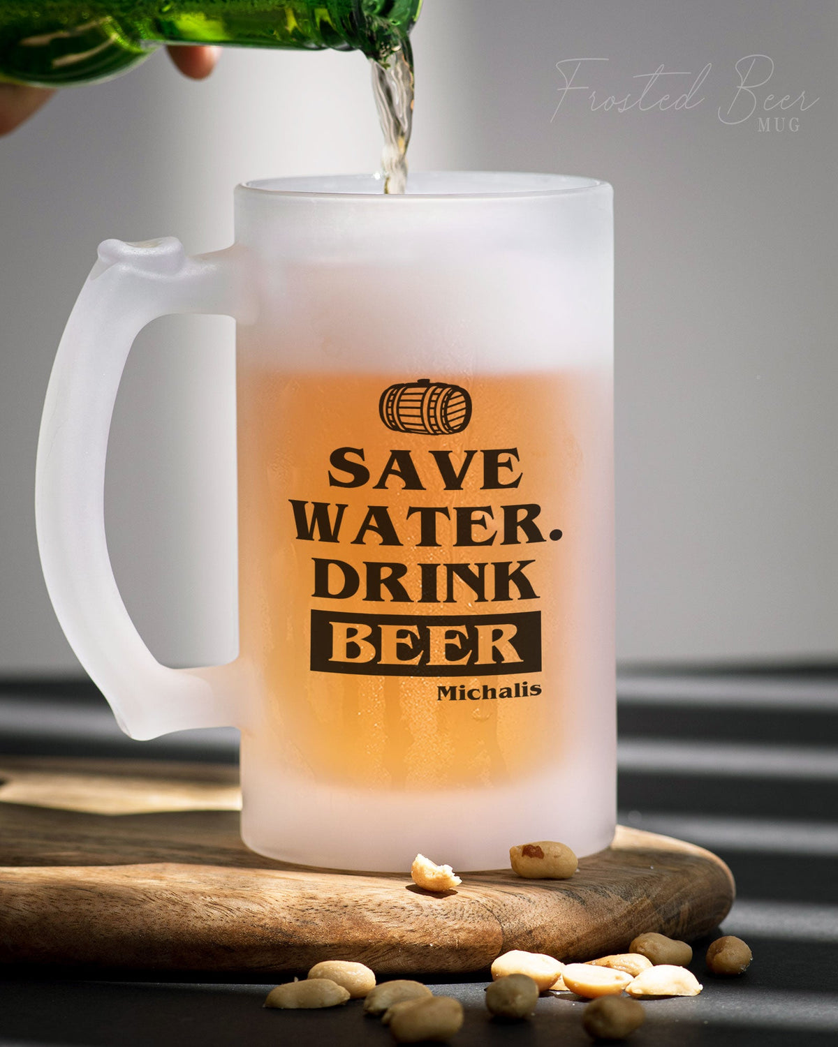 Save Water Drink Beer - Frosted Beer Glass - GOTShirts