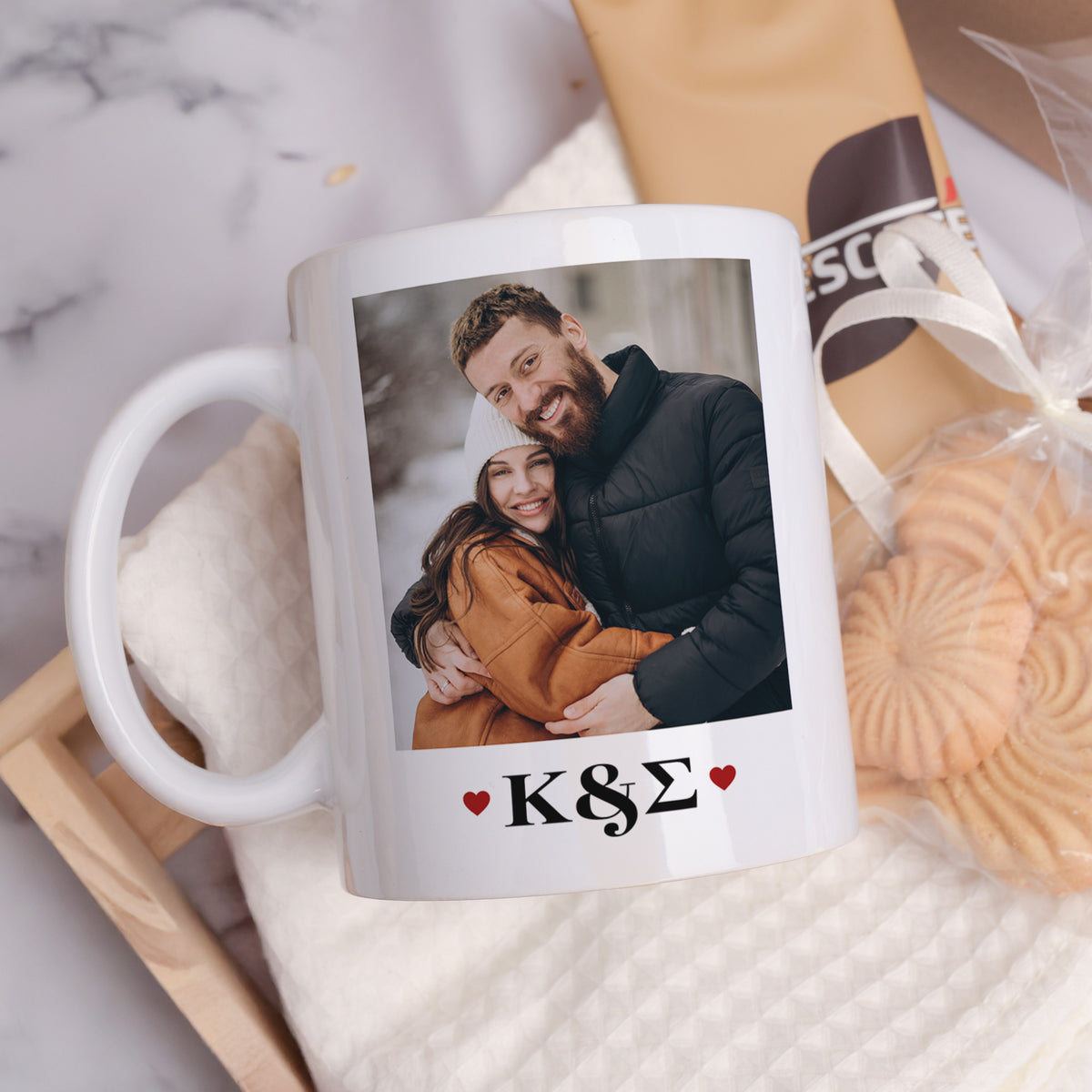 Couple Initials - Ceramic Mug 11oz & Coaster Gift Box - GOTShirts