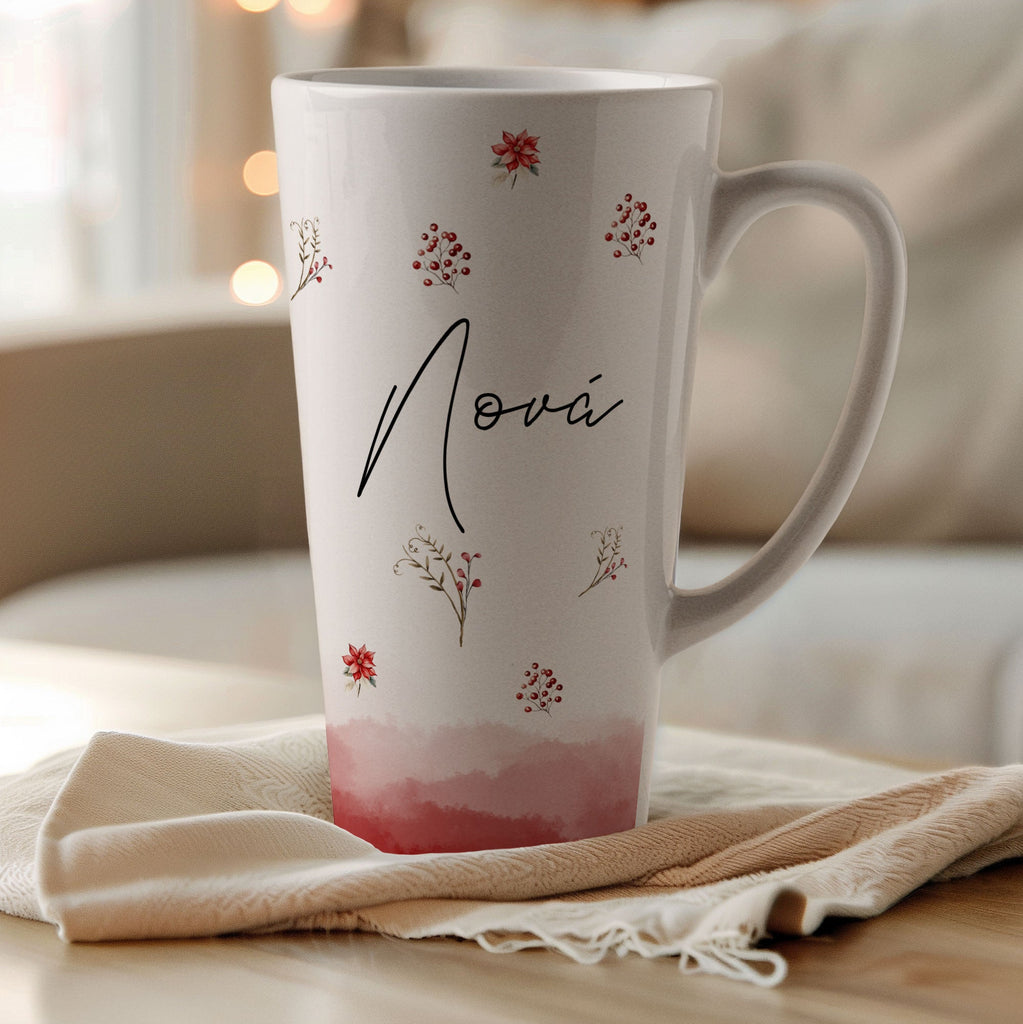 Red Flowers Pattern Godmother - Tall Latte Mug - GOTShirts