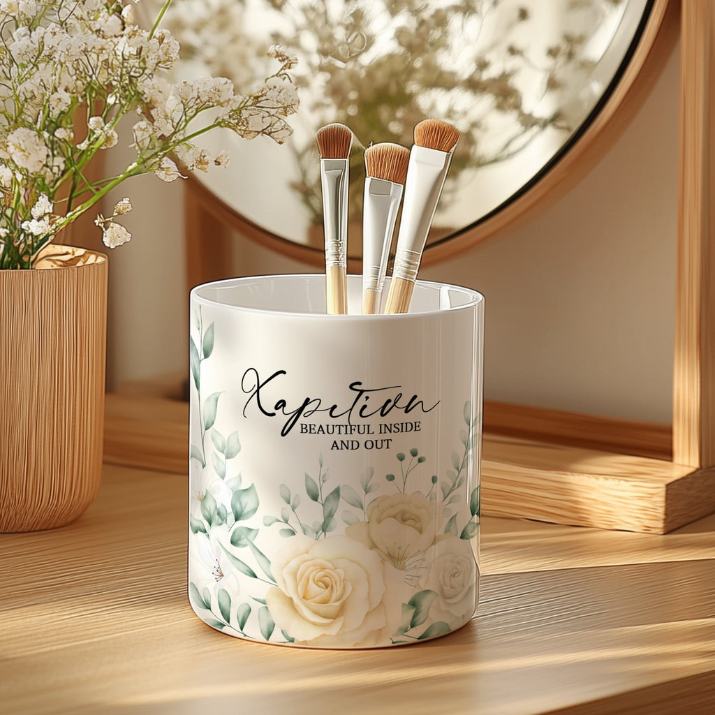 Beautiful Inside Out - Ceramic Make Up Brush Holder - GOTShirts