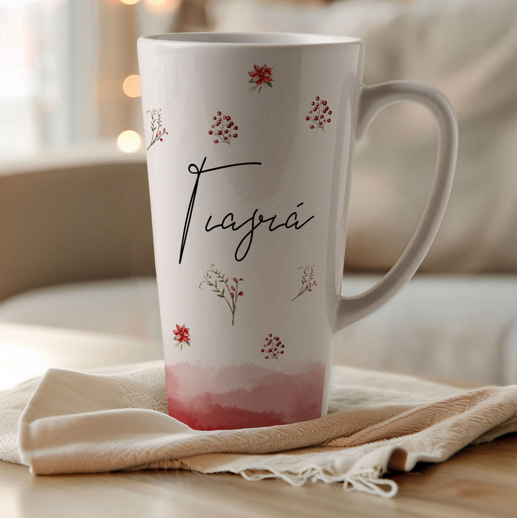 Red Flowers Pattern Grandmother - Tall Latte Mug - GOTShirts