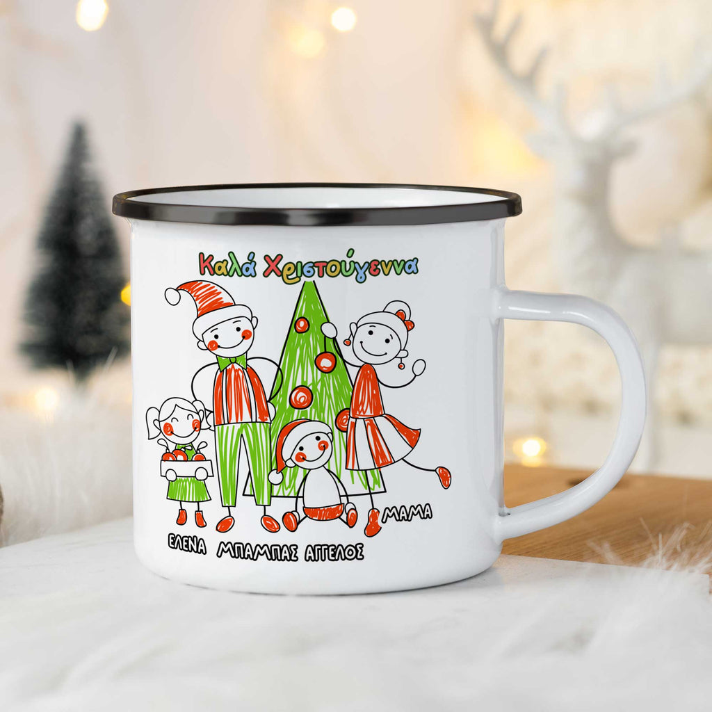 Christmas Family - Christmas S/Steel Enamel Mug - GOTShirts