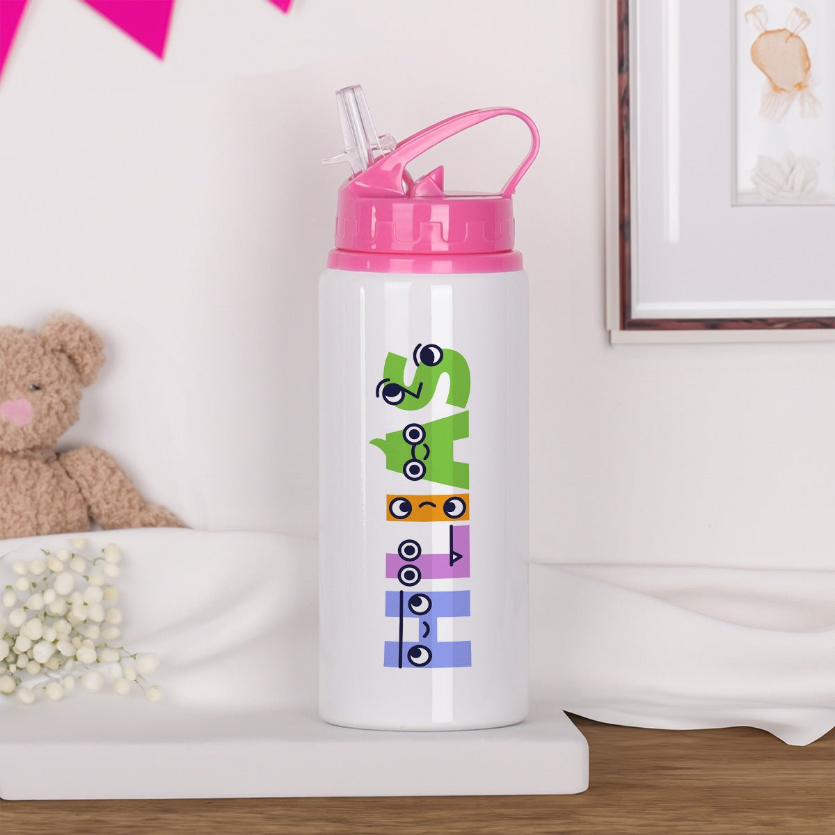 Smiley Letters - Kids Aluminum Bottle 600ml - GOTShirts