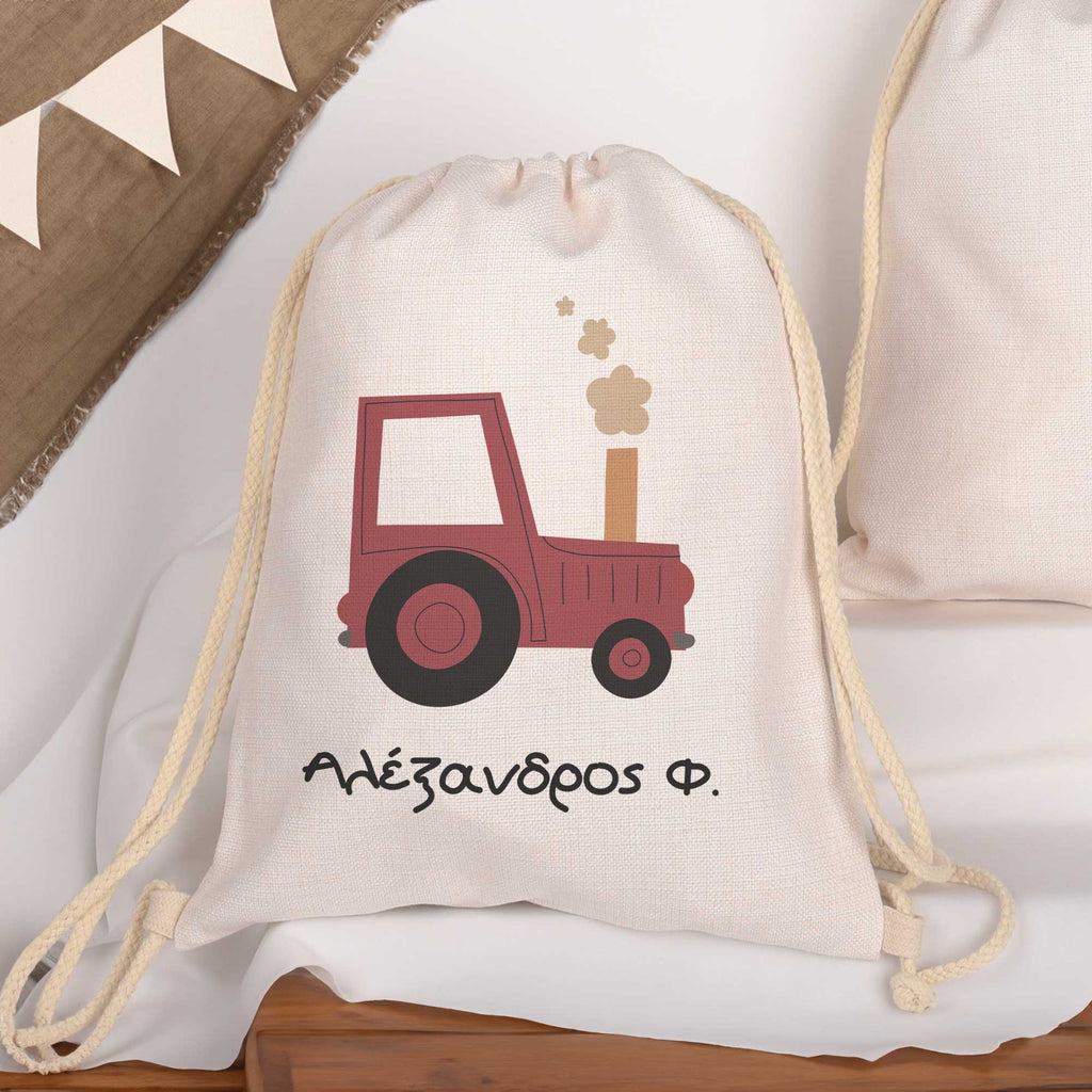 Red Tractor - Drawstring Bag Linen - GOTShirts
