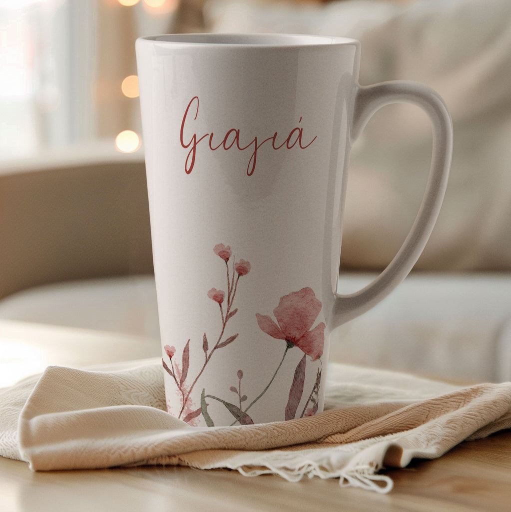Pink Flowers Pattern - Tall Latte - GOTShirts