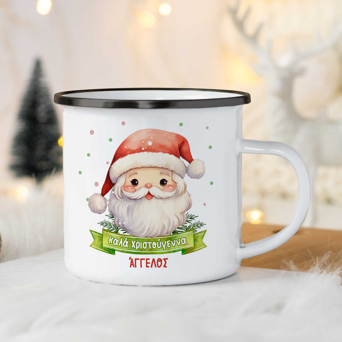 Santa Claus - Christmas S/Steel Enamel Mug - GOTShirts