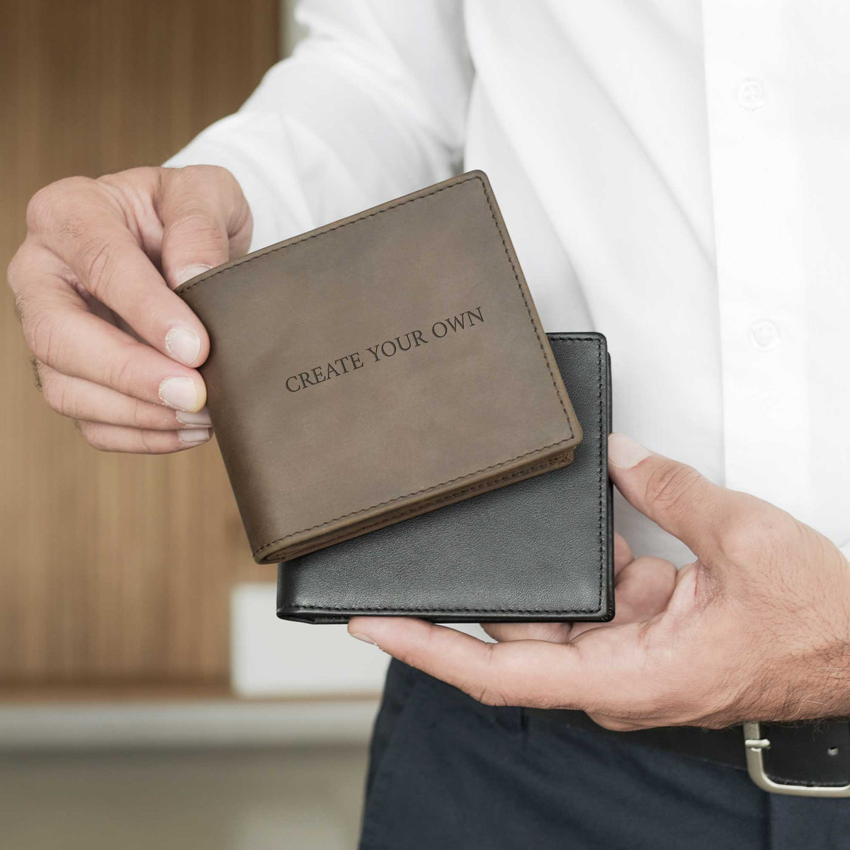 Men's Leather Wallet (Engraved) - GOTShirts
