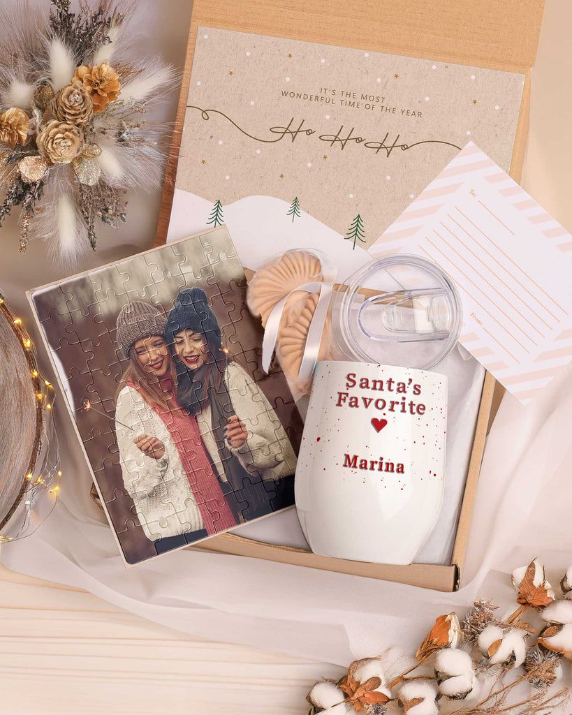 Santa's Favorite - Magnetic Puzzle & Wine Mug Gift Box - GOTShirts
