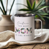 Create Your Own - White Stainless Steel Mug With Handle - GOTShirts