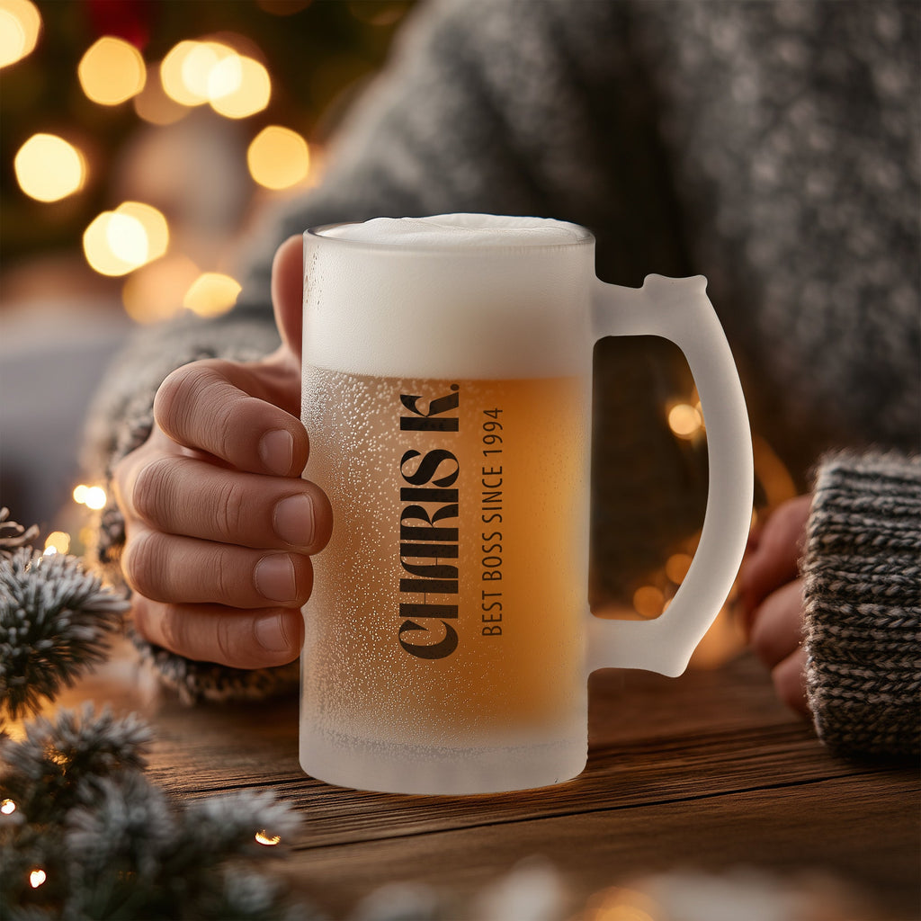 Best Boss - Frosted Beer Glass - GOTShirts