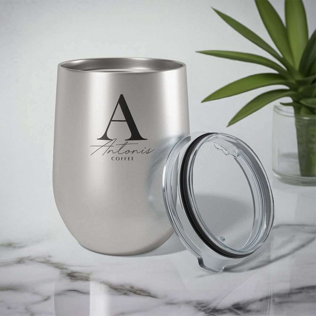 Name And Letter - Stainless Steel Silver Mug - GOTShirts