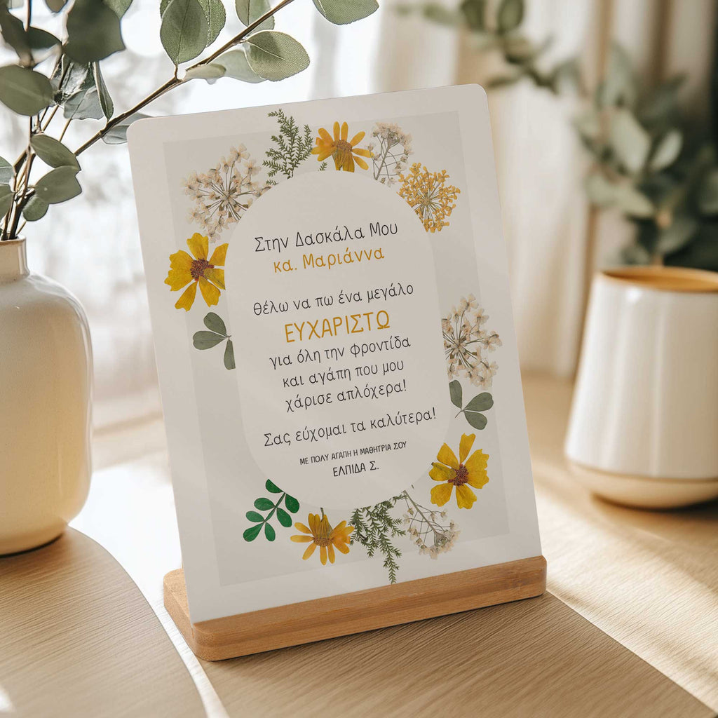 Dear Teacher, Thank You - Bamboo Stand Frame - GOTShirts