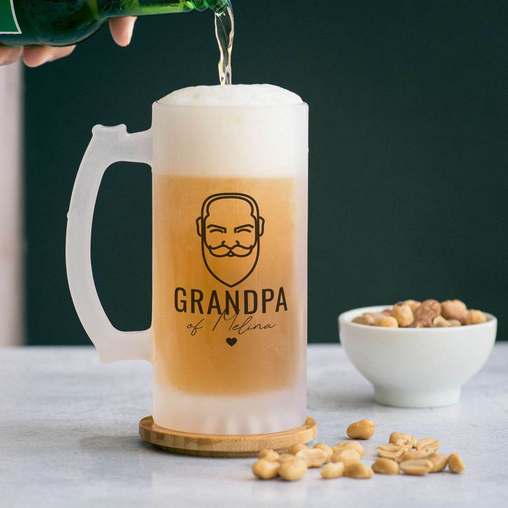 Grandpa Of - Frosted Beer Glass - GOTShirts