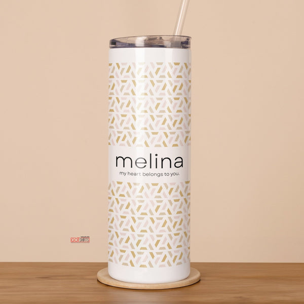 My Heart Belongs To You - Stainless Steel Skinny Tumbler With Straw - GOTShirts