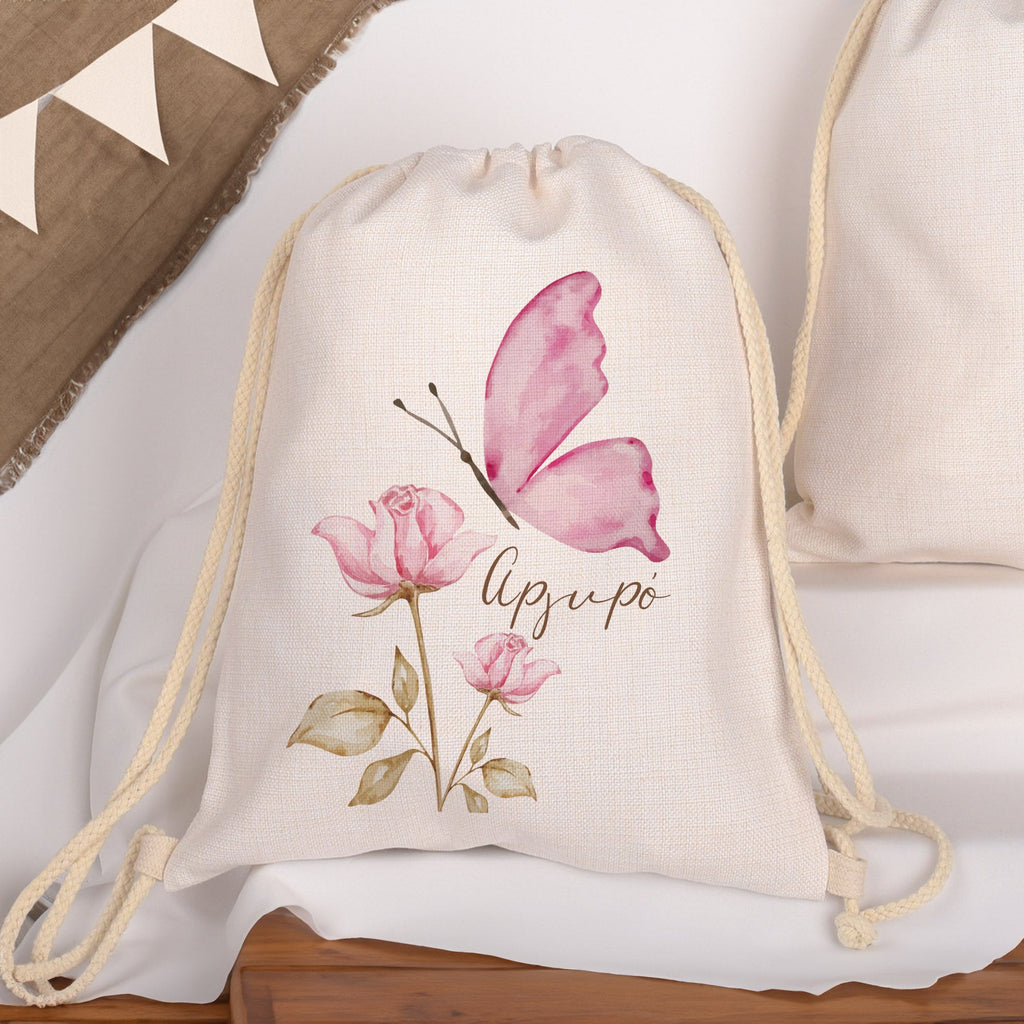 Butterfly - Drawstring Bag Linen - GOTShirts