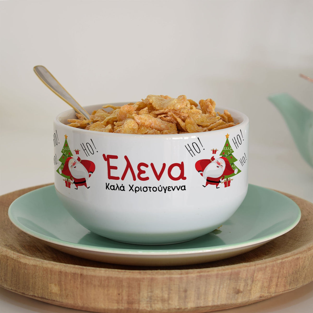 Christmas Santa - Personalized Ceramic Bowl - GOTShirts