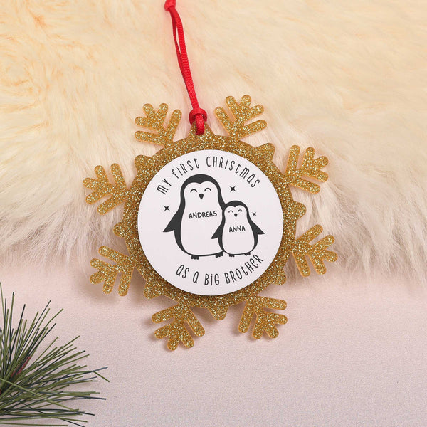 Penguins - Glitter Snowflake Ornament - GOTShirts