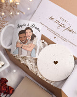 Cartoon Couple Names - Ceramic Mug 11oz & Coaster Gift Box - GOTShirts