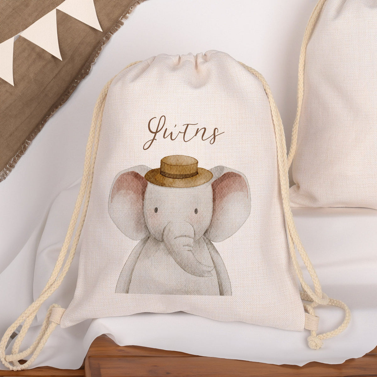 Cute Elephant - Drawstring Bag Linen - GOTShirts