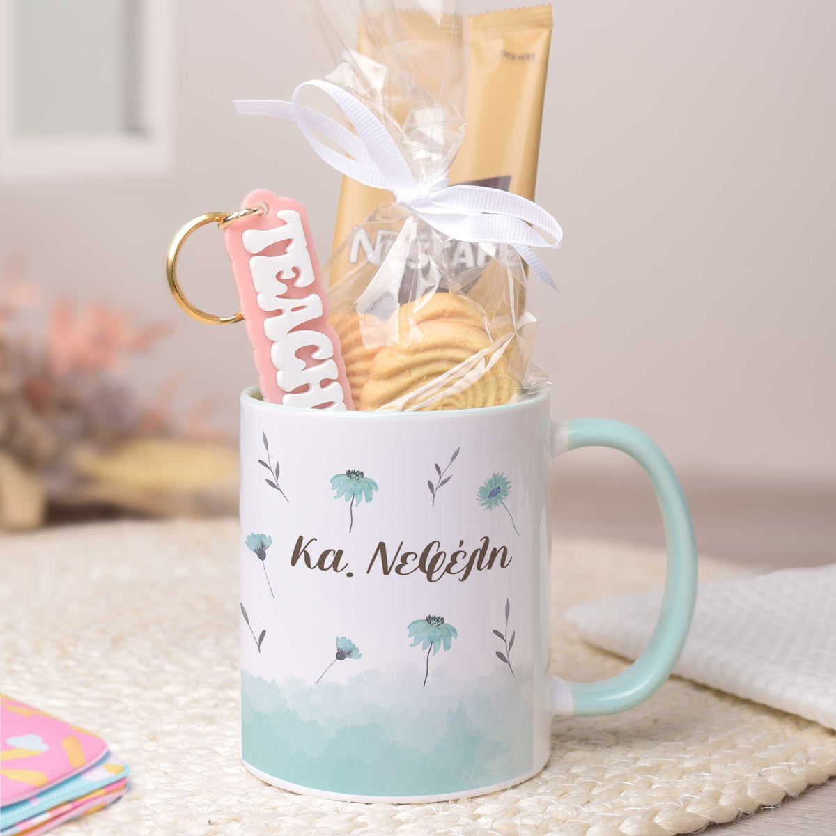 Watercolor Flowers - Mug & Keyring Gift Set - GOTShirts