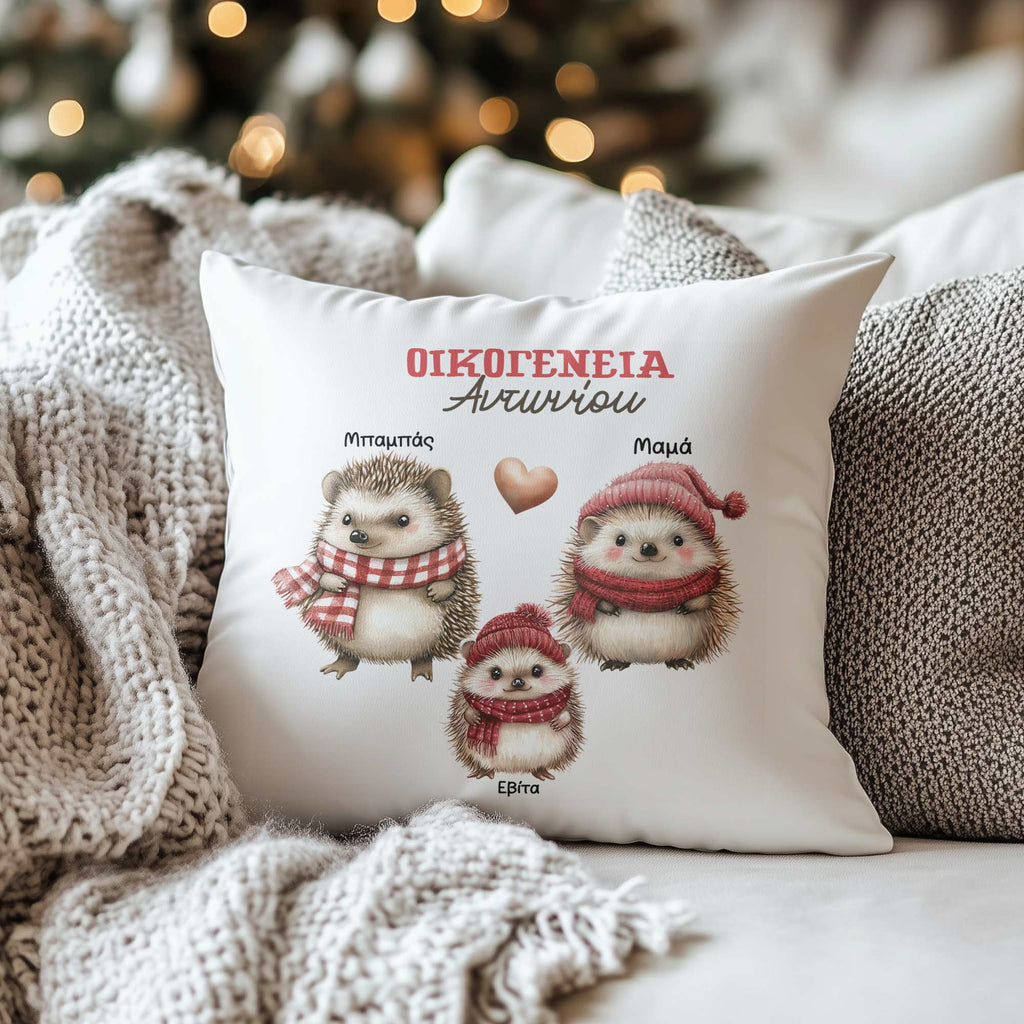 Hedgehog Family - White Pillow - GOTShirts