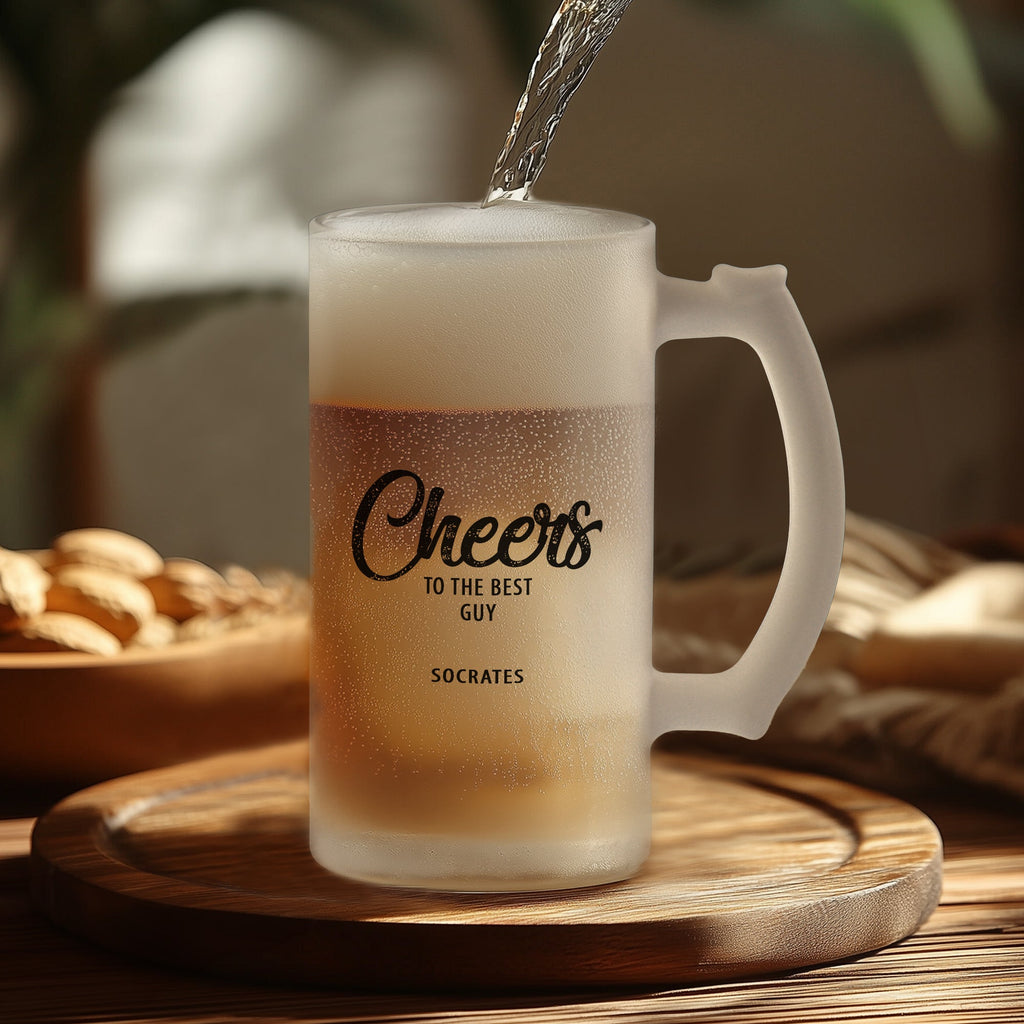Cheers To The Best Guy - Frosted Beer Glass - GOTShirts