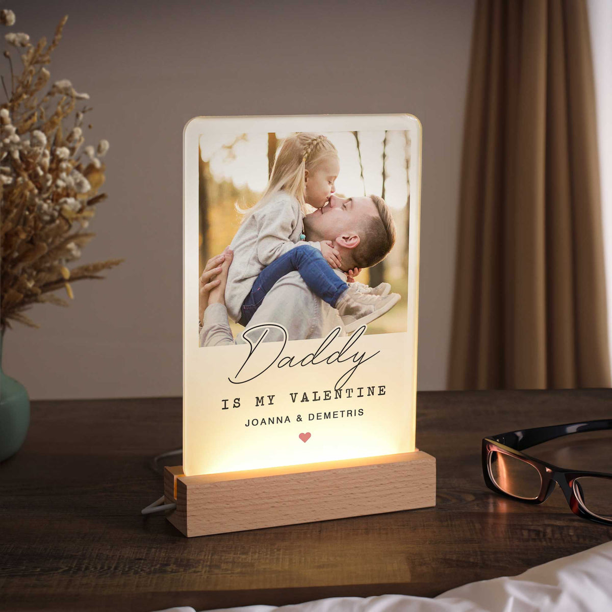 Daddy Is My Valentine - Night Light Frame - GOTShirts