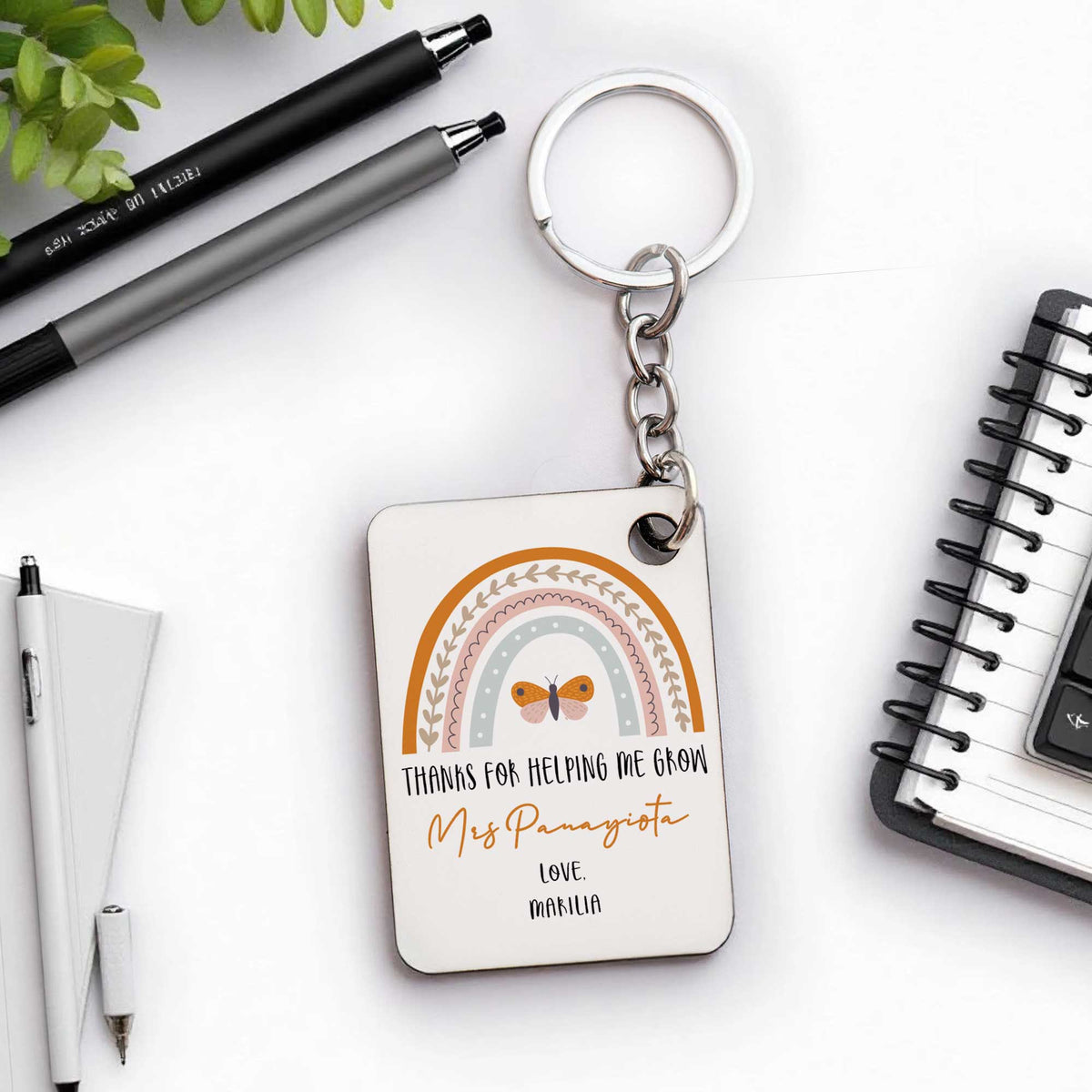 Teacher Rainbow - Wooden Keyring (One Side Print) - GOTShirts