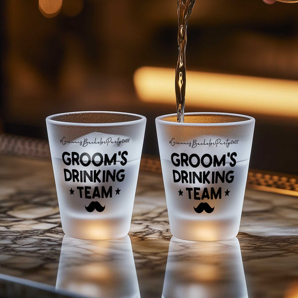 Groom's Drinking Team - Frosted Shot Glass - GOTShirts