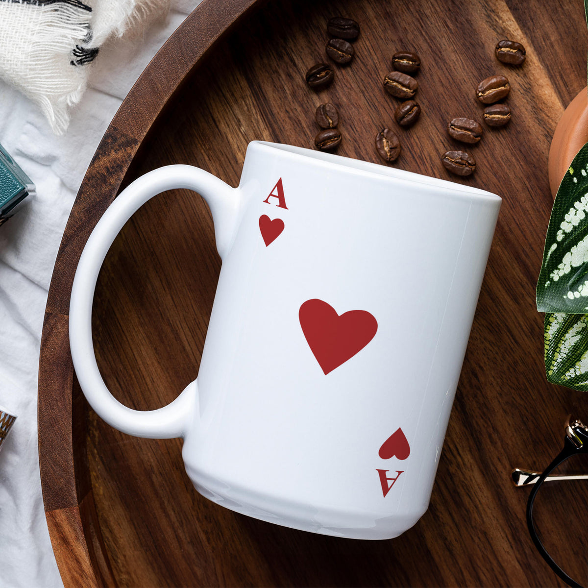 Deck Card Red - Large Ceramic Coffee Mug - GOTShirts