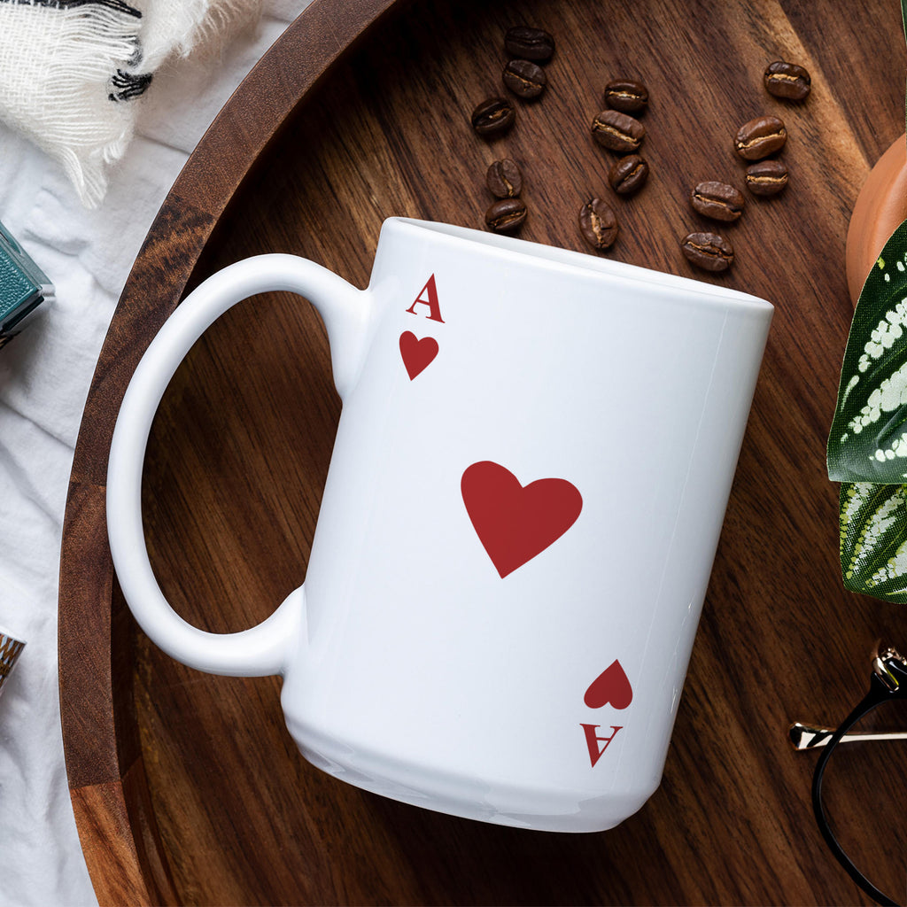 Deck Card Red - Large Ceramic Coffee Mug - GOTShirts