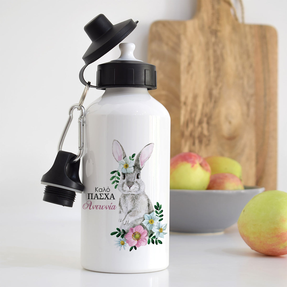 Easter Bunny Girl - Aluminum Water Bottle - GOTShirts